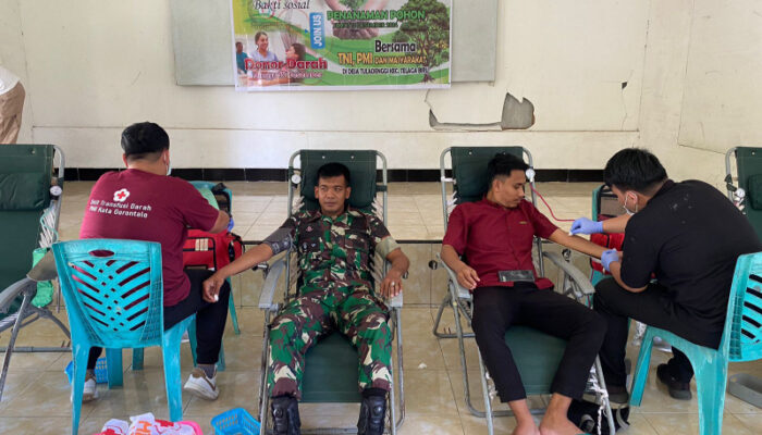 Komunitas Otanaha Tiktokers Gorontalo dan TNI AD Gelar Donor Darah