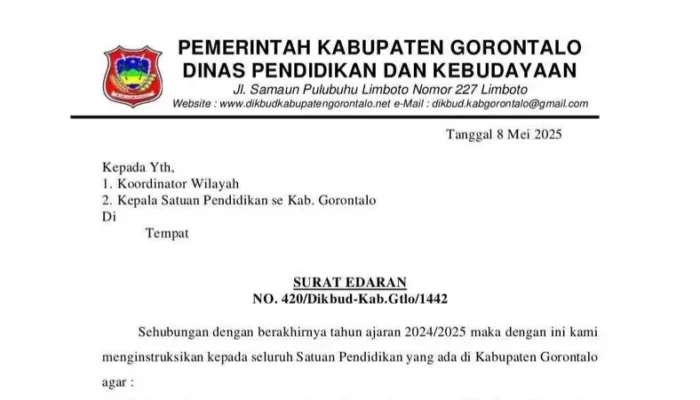 Sekolah di Kabupaten Gorontalo Dilarang Gelar Perpisahan Mewah