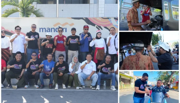 Semarak HUT ke-81 RI, Bank Mandiri dan SMSI Gorontalo Bagikan 810 Bendera