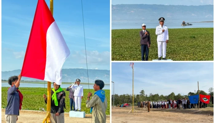 Semarak HUT ke-81 RI, Warga Pentadio Barat Kibarkan Merah Putih di Danau Limboto