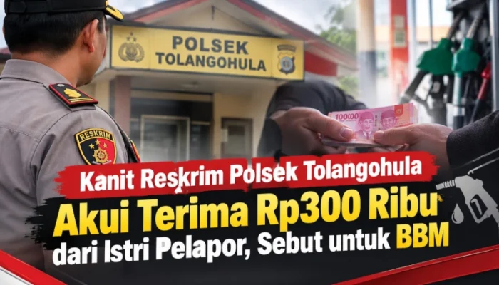 Kanit Reskrim Polsek Tolangohula Akui Terima Rp300 Ribu dari Istri Pelapor, Sebut untuk BBM