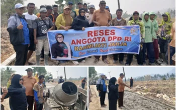 Rahmijati Jahja Bantu Warga Pulubala Perbaiki Jalan Secara Swadaya